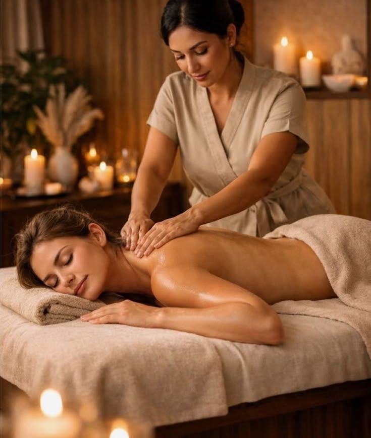 Peaceful Ayurvedic healing space